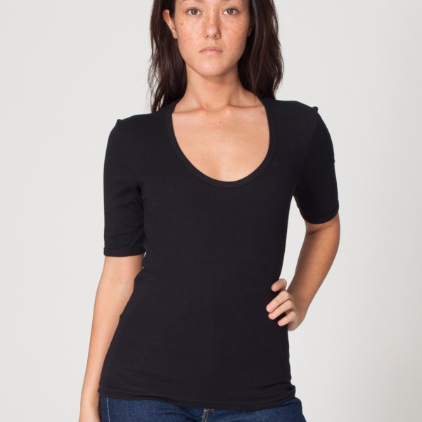 4362 Baby Rib S/S U-Neck T-Shirt Thumbnail