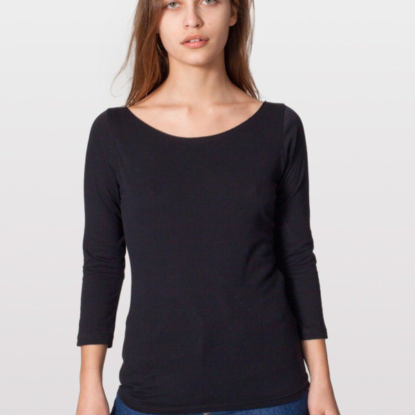 6344 Sheer Jersey 3/4 Sleeve Boat Neck Thumbnail
