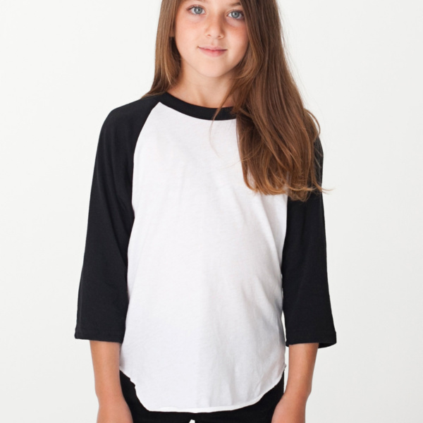 BB253 Youth Poly-Cotton 3/4 Sleeve Raglan Thumbnail