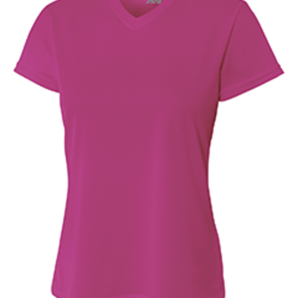 Ladies' Birds-Eye Mesh V-Neck T-Shirt Thumbnail