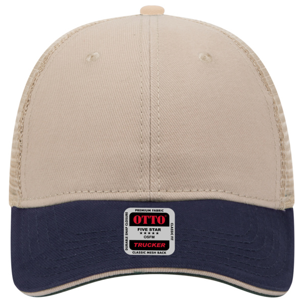 OTTO CAP 6 Panel Low Profile Mesh Back Trucker Hat Thumbnail