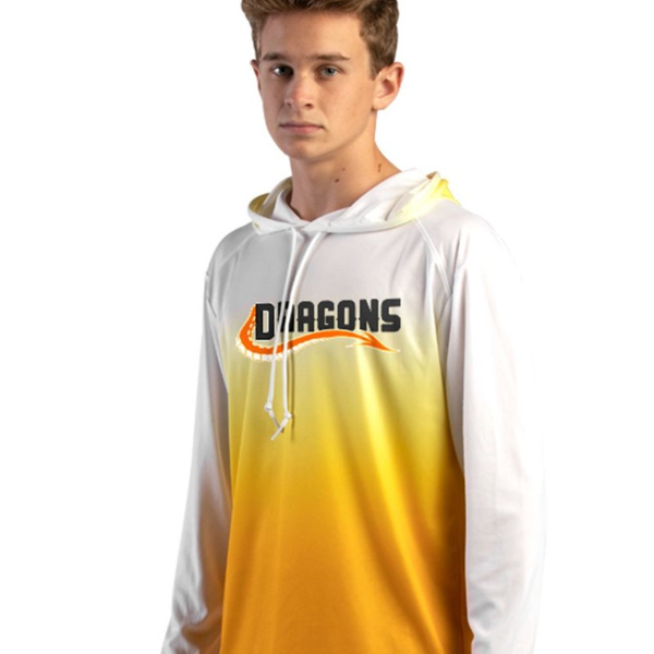Men's Ombre Long Sleeve Hooded T-Shirt Thumbnail