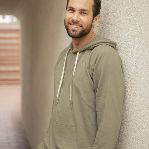 Unisex Icon Lightweight Loopback Terry Hooded Sweatshirt Thumbnail