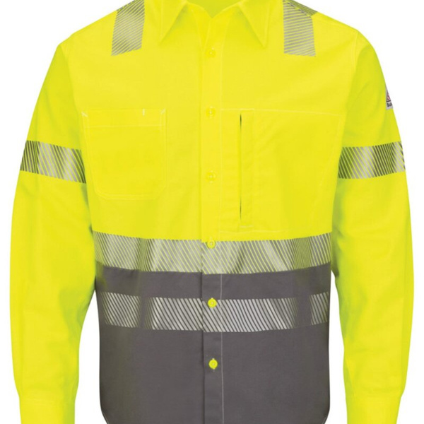 Men's Tall Hi-Visibility Color Block Uniform Shirt - EXCEL FR® ComforTouch® - 7 oz. Thumbnail