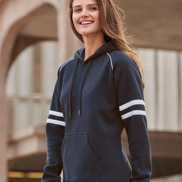 Women's Varsity Fleece Piped Hooded Sweatshirt Thumbnail
