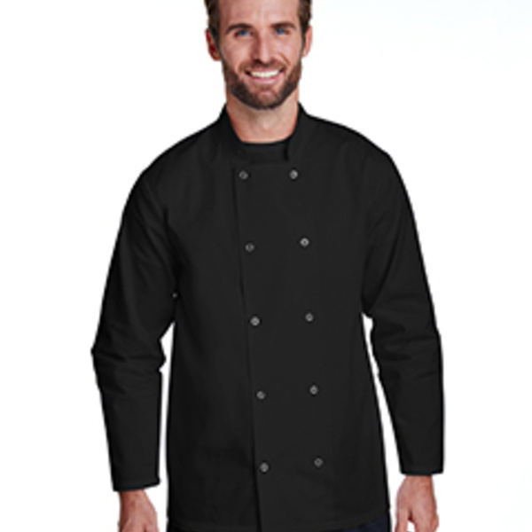 Unisex Studded Front Long-Sleeve Chef's Jacket Thumbnail